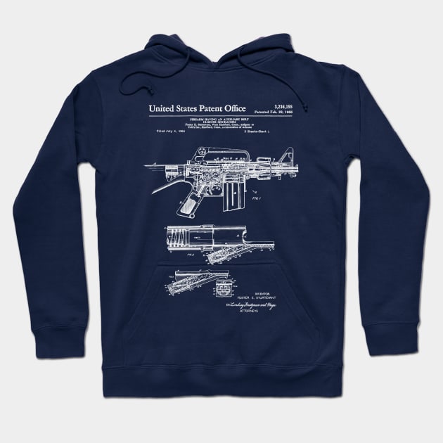 Colt Automatic Rifle Patent White Hoodie by Luve